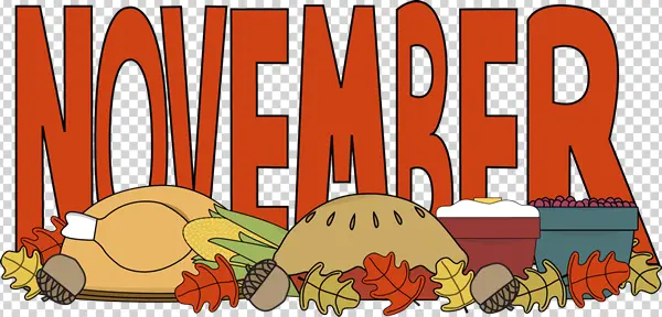 November Thanksgiving Elements PNG Transparent