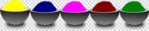 Colorful Powder Bowls PNG Transparent Background