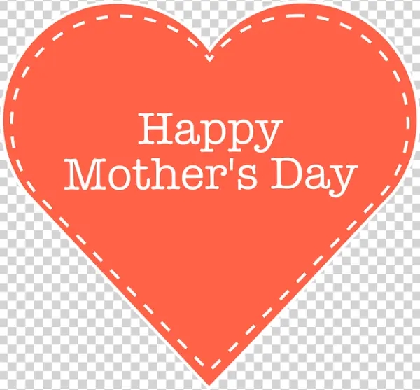 Happy Mother's Day Heart PNG Transparent Background