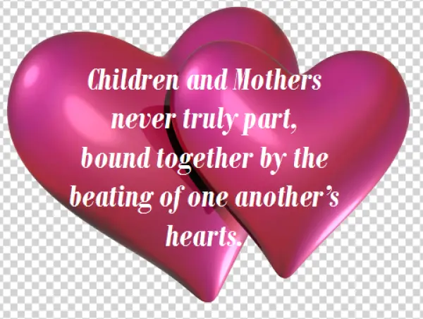 Pink Interlocking Hearts with Motherhood Quote PNG