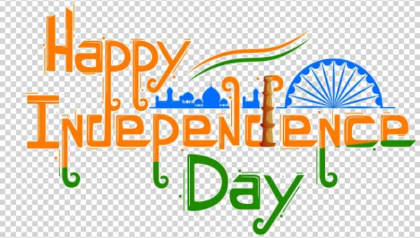 Happy Independence Day India Text PNG