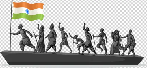 Indian Independence Day March with Flag PNG Transparent