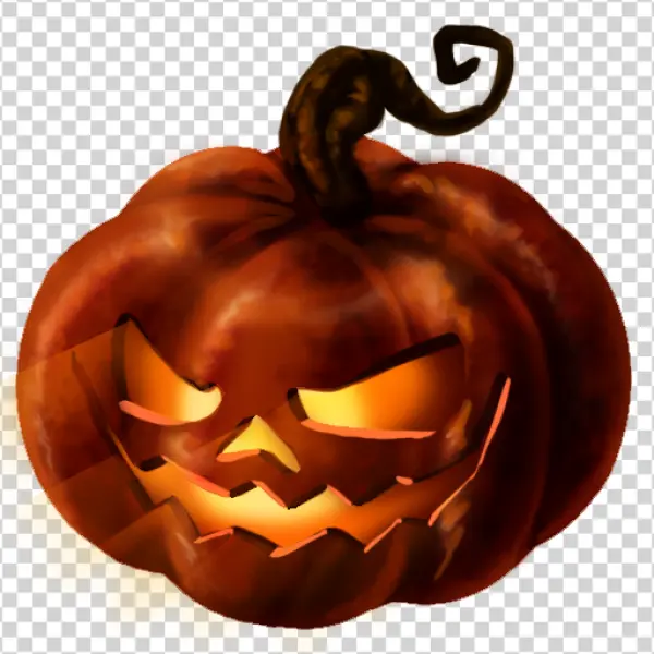 Glowing Halloween Pumpkin Jack-o'-Lantern PNG