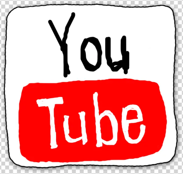Hand-Drawn YouTube Logo PNG Transparent Background