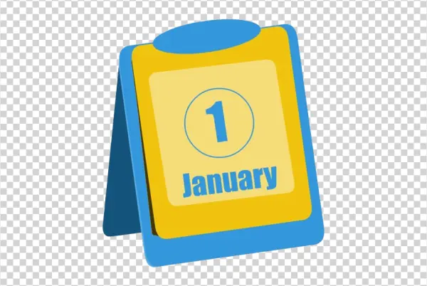 January 1st Desk Calendar PNG Transparent