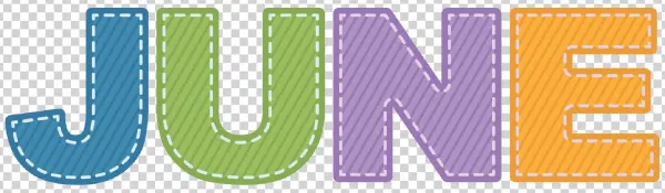 June Lettering Cutout PNG Transparent