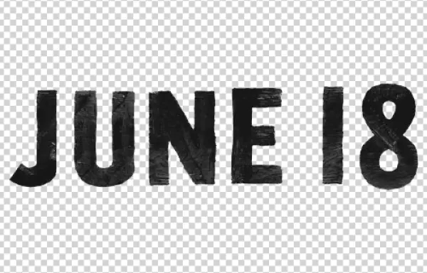 June 18 Grunge Text Transparent PNG