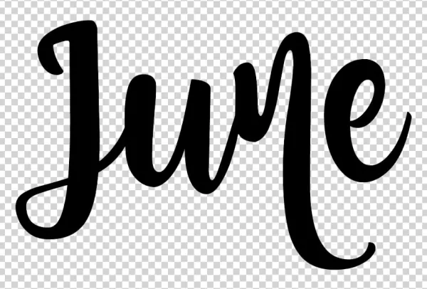 June Script Text PNG Transparent Background