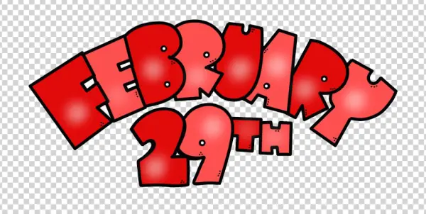 February 29th Leap Day Bubble Letter PNG