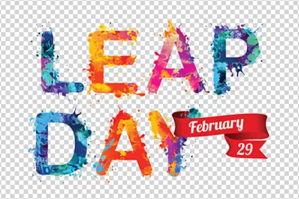Colorful Leap Day February 29 Text PNG