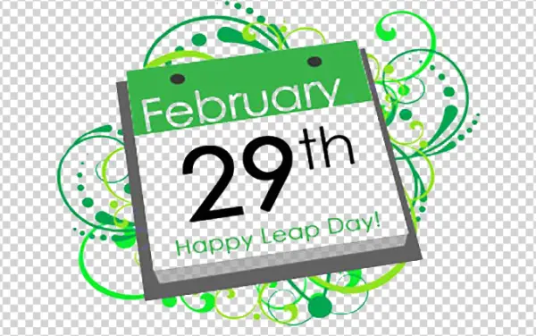 Happy Leap Day February 29th Calendar PNG
