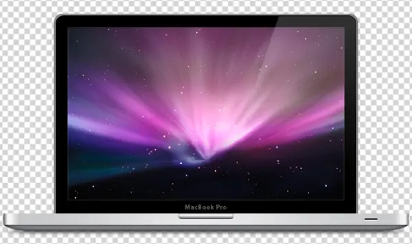 MacBook Pro Laptop with Starry Wallpaper PNG Transparent