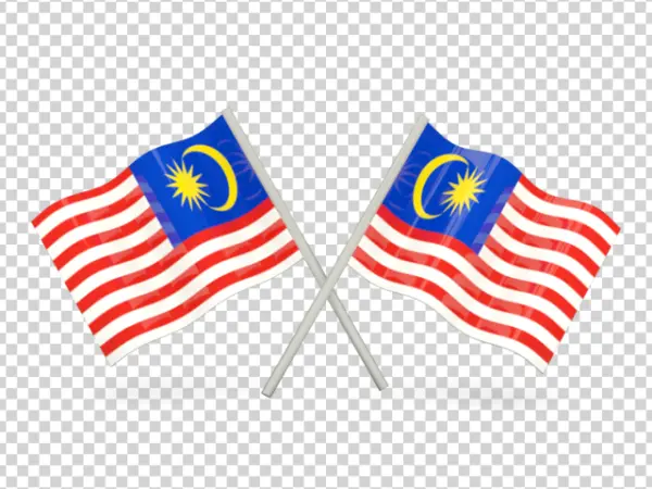 Crossed Malaysian Flags PNG Transparent Background