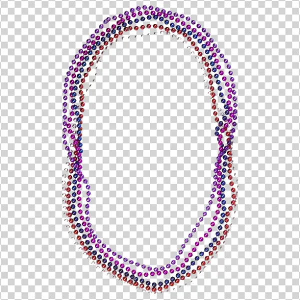 Colorful Mardi Gras Beads PNG Transparent Background
