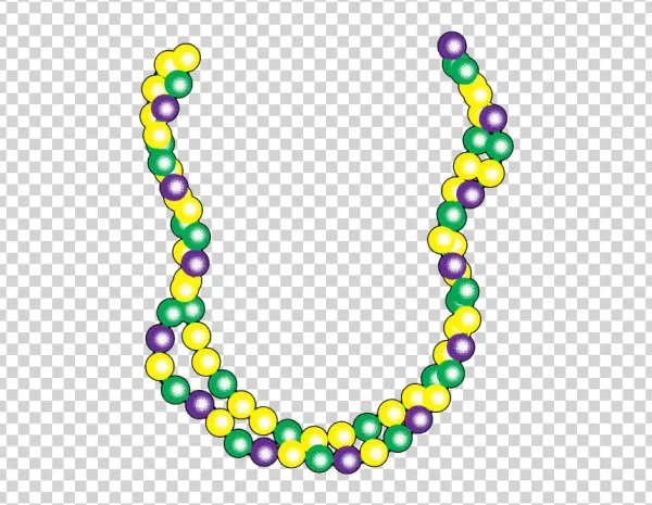 Mardi Gras Beads Necklace PNG Transparent