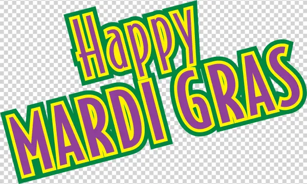 Happy Mardi Gras Text PNG