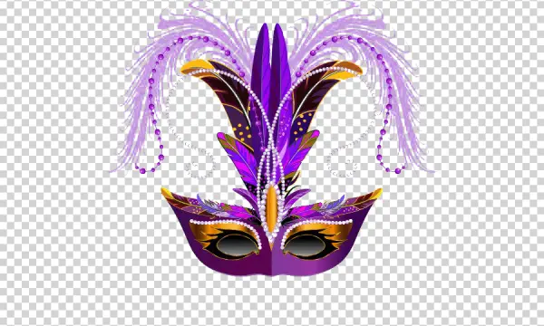 Ornate Purple and Gold Carnival Mask PNG
