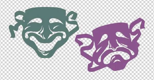 Comedy and Tragedy Theater Masks PNG