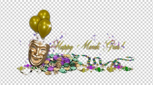 Happy Mardi Gras Celebration Design PNG