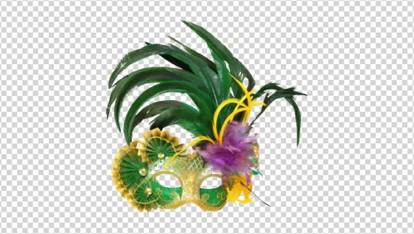Mardi Gras Feathered Mask PNG Transparent Background