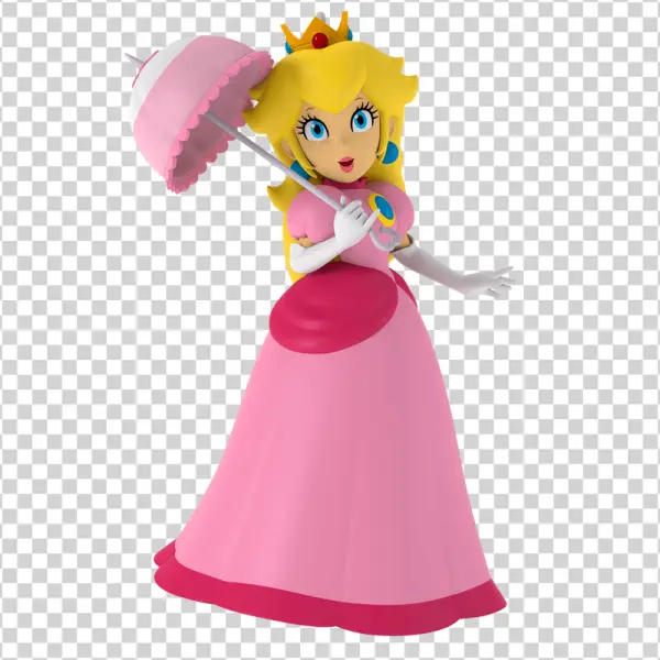 Princess Peach with Umbrella PNG Transparent
