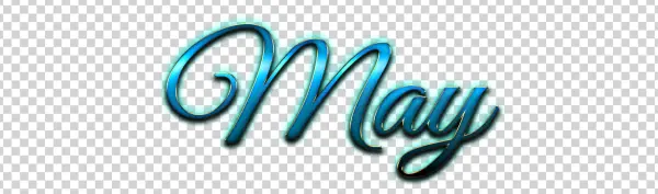 May Word Art Blue Glow PNG Transparent