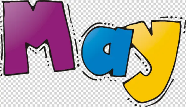 Colorful May Word PNG Transparent Background