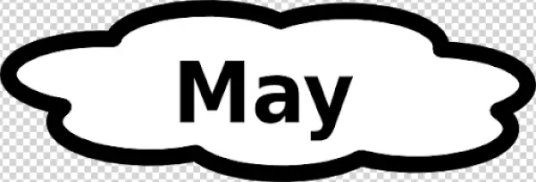 May Word in Cloud Shape PNG Transparent Background