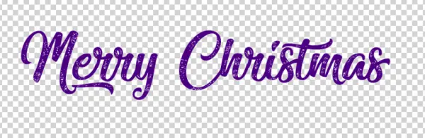 Purple Glitter Merry Christmas Text PNG