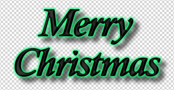 Merry Christmas Neon Green Text PNG