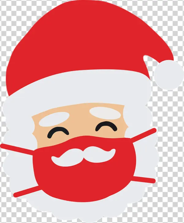 Santa Claus Wearing Red Face Mask PNG