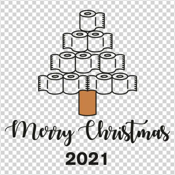 Funny Toilet Paper Christmas Tree 2021 PNG