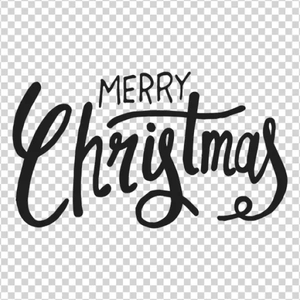 Merry Christmas Handwritten Text PNG Transparent Background