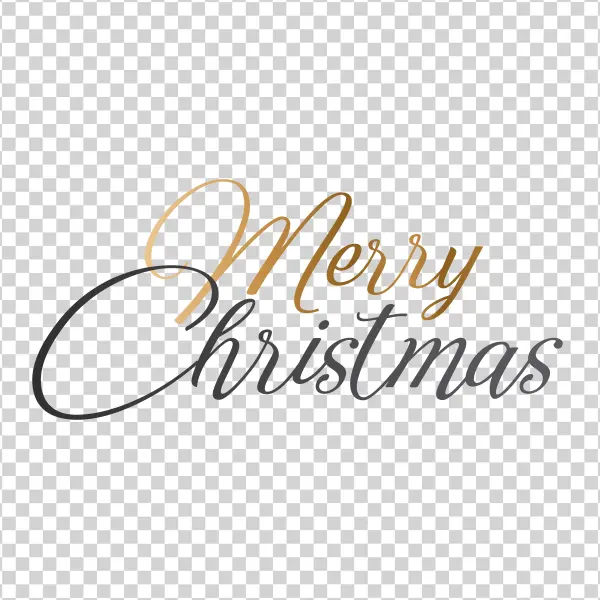 Elegant Merry Christmas Text PNG Transparent Background