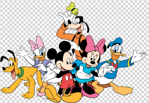 Classic Disney Characters Group PNG Transparent Background