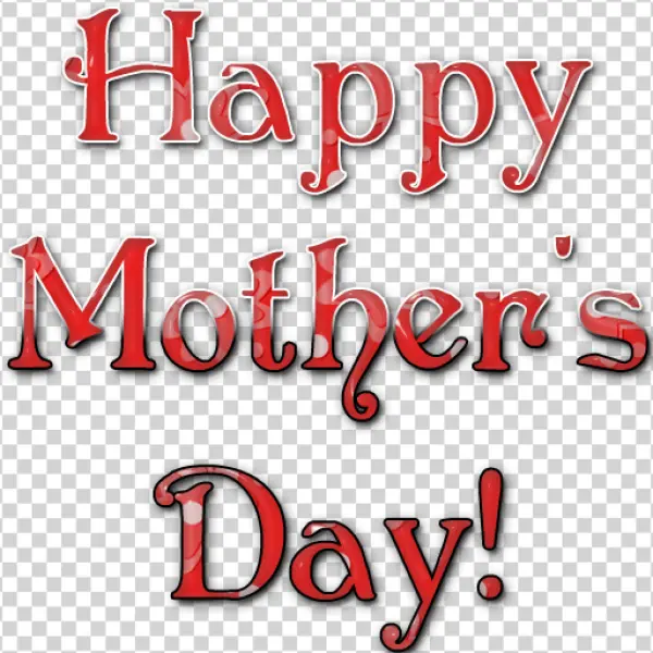 Happy Mother's Day Text PNG Transparent Background