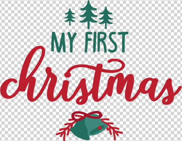 My First Christmas Festive Design PNG Transparent Background