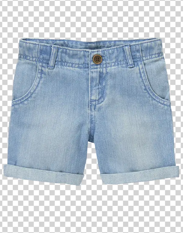Light Blue Denim Shorts PNG Transparent Background