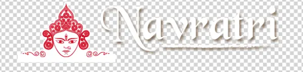 Navratri Festival Logo with Goddess Durga Transparent PNG