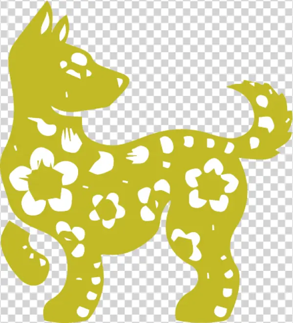 Stylized Floral Dog Silhouette PNG Transparent Background