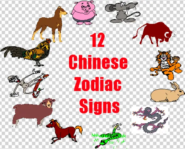 12 Chinese Zodiac Signs Pixel Art PNG