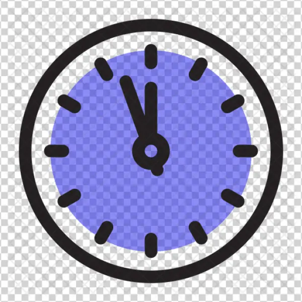 Blue Round Clock Icon PNG Transparent Background