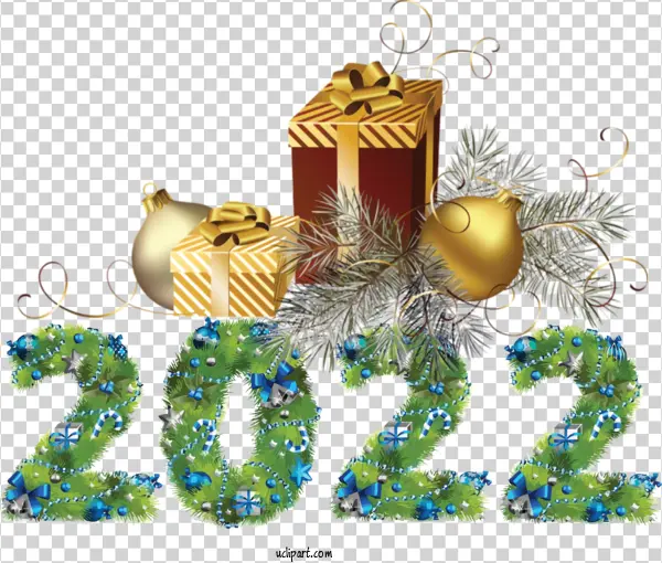 New Year 2022 Festive Decorations PNG Transparent Background