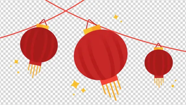Red Chinese Lanterns PNG Transparent Background