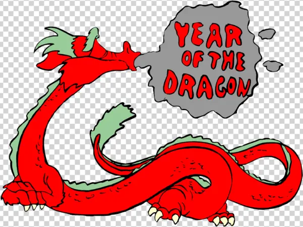 Year of the Dragon Red Cartoon Dragon PNG