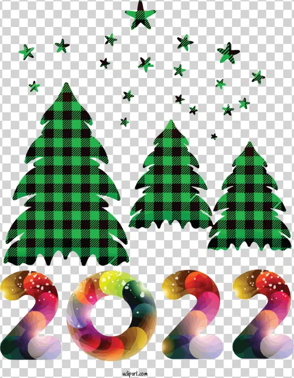 Christmas Trees 2022 Plaid Design PNG