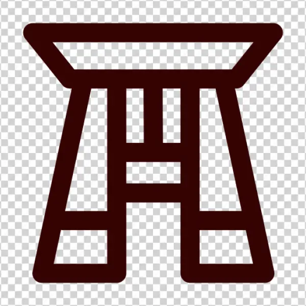 Red Minimalist Gate Icon PNG