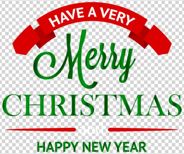 Merry Christmas Happy New Year Greeting PNG