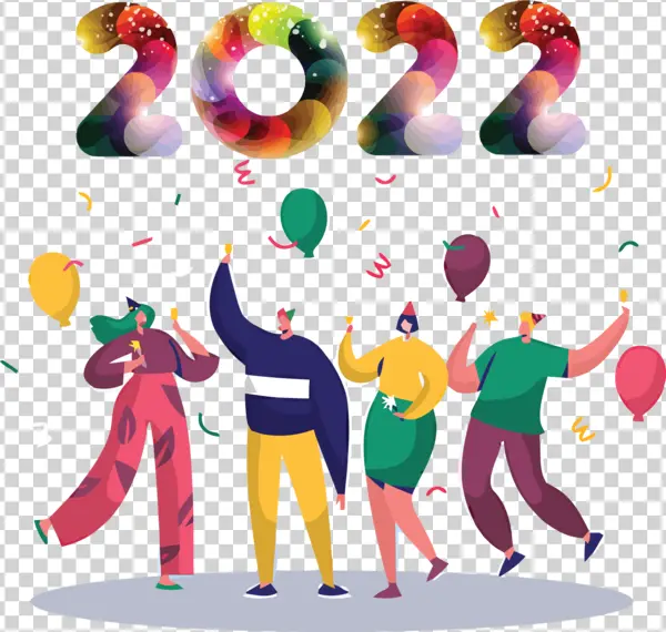 New Year 2022 Celebration Party PNG Transparent