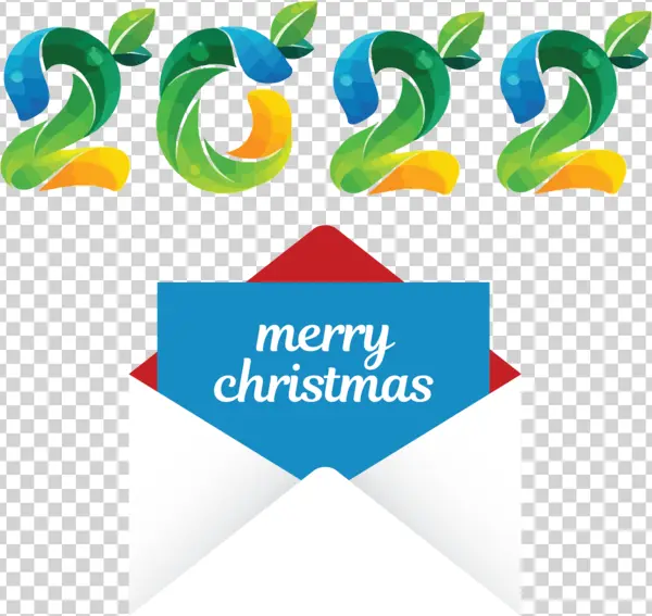 2022 New Year Merry Christmas Envelope PNG